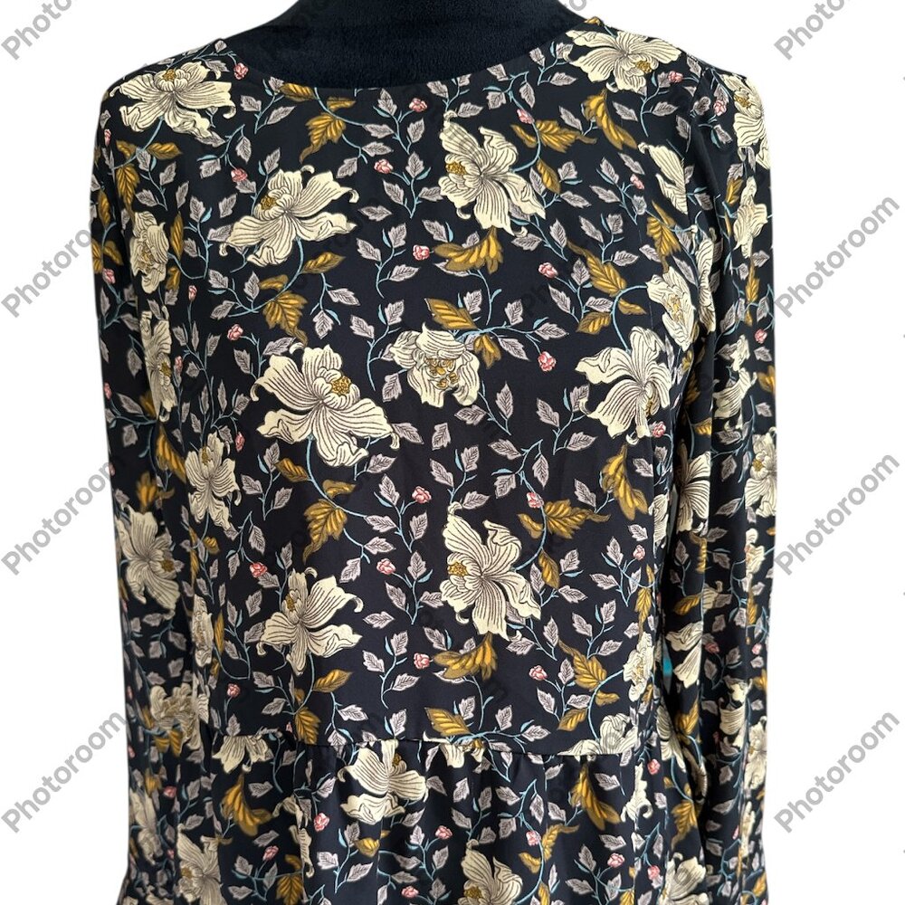 The Limited Black Floral Long Sleeve Blouse
